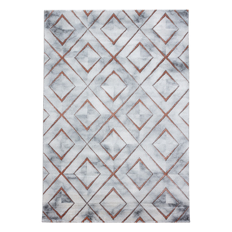 Modern floor rug - Marble Square Grey/Brown