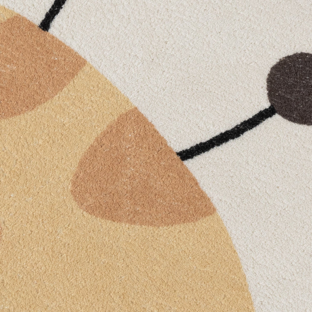 Round Washable Kids Rug - Sammy Giraffe Yellow
