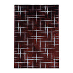 Modern Floor Rug - Streaky Scratch Red/White