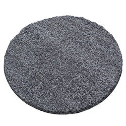 Round high-pile floor rug - Sade Grey