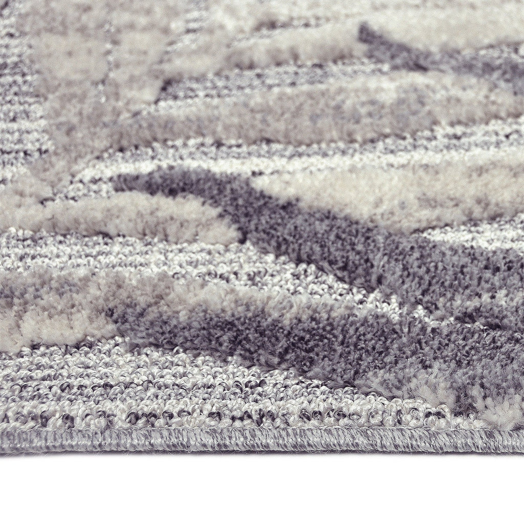 Soft floor rug - Oceane Leaves Grey