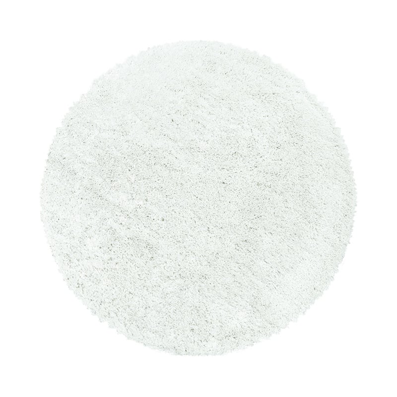 Round High-Pile Floor Rug - Fuzzy White