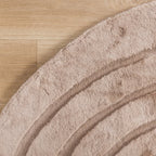 Round High Pile Rug - Carvy Curves Taupe