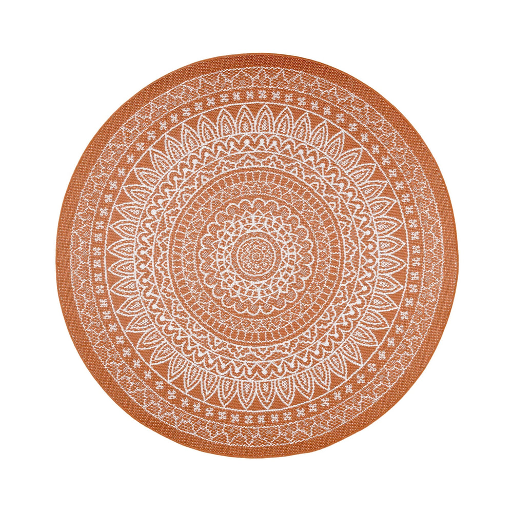 Round Outdoor Rug - Summer Azteca Terra