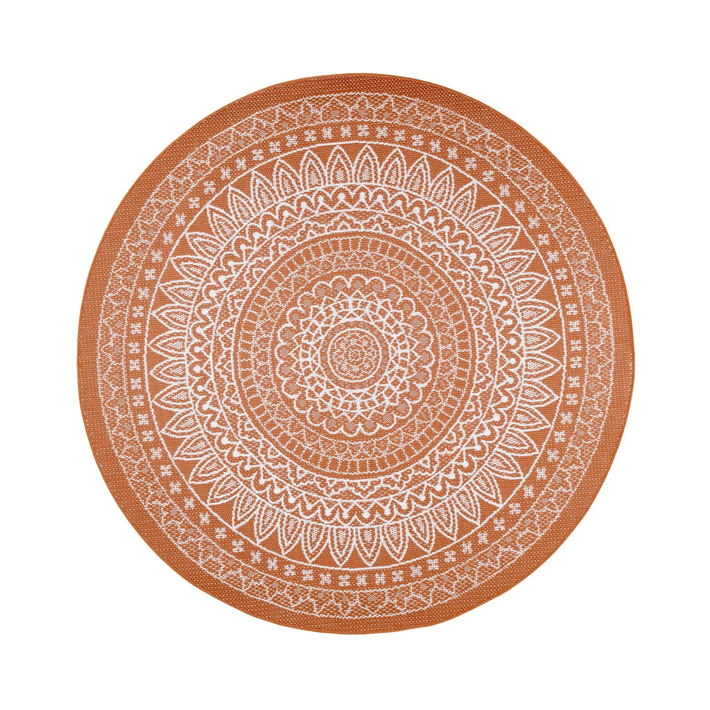 Round Outdoor Rug - Summer Azteca Terra
