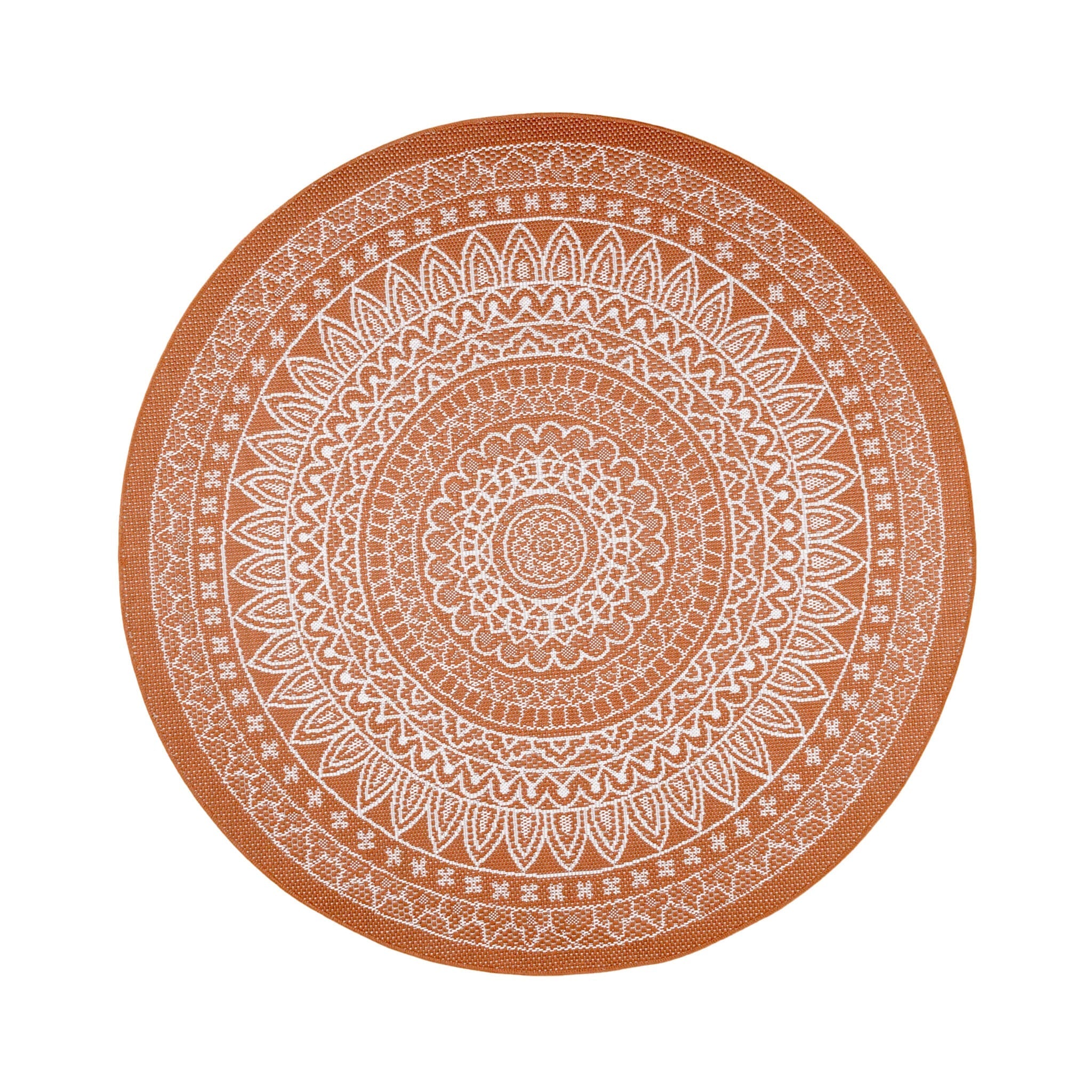 Round Outdoor Rug - Summer Azteca Terra