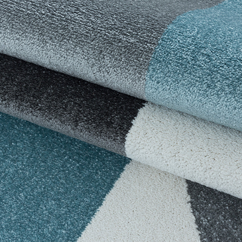 Retro floor rug - Stencil Forms Blue/Grey