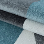 Retro floor rug - Stencil Forms Blue/Grey