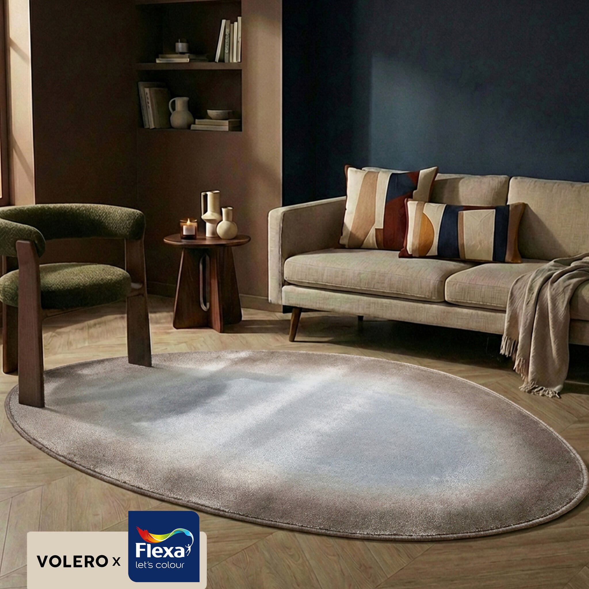 Organic Rug – Mellow Blue/Taupe
