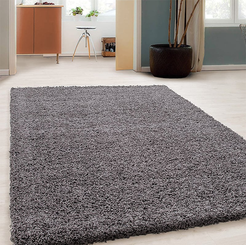 High Pile Rug - Solid Dark Grey