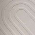 Round Scandinavian Rug - Charm Curves White