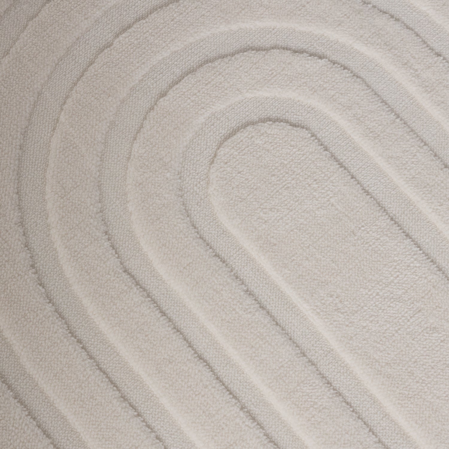 Round Scandinavian Rug - Charm Curves White