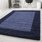 High-pile floor rug - Edge Blue