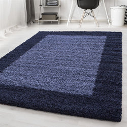 High-pile floor rug - Edge Blue