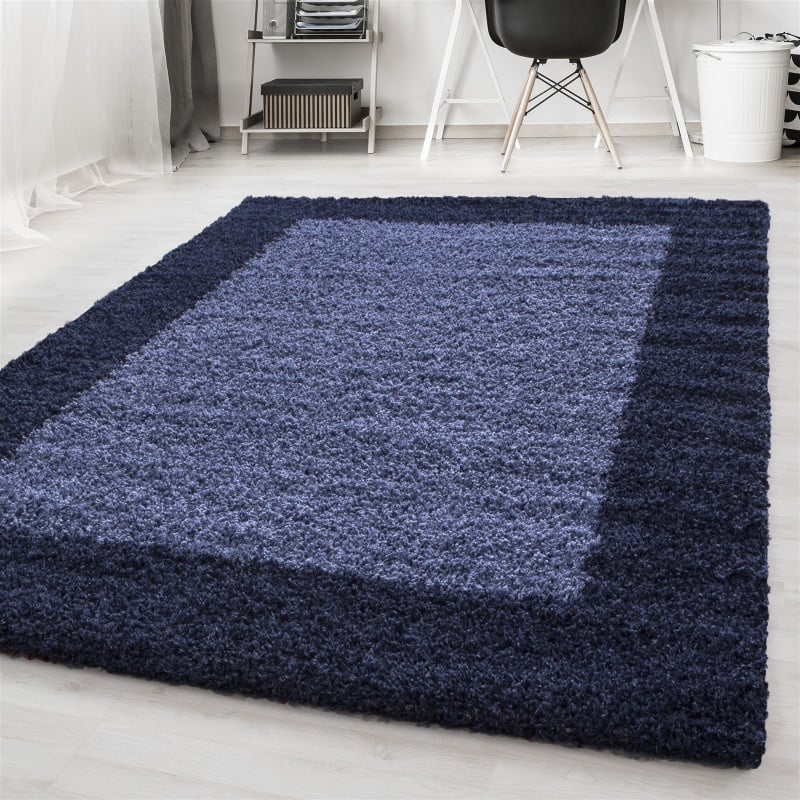 High-pile floor rug - Edge Blue