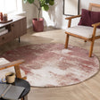 Round Abstract Rug – Candice Pink