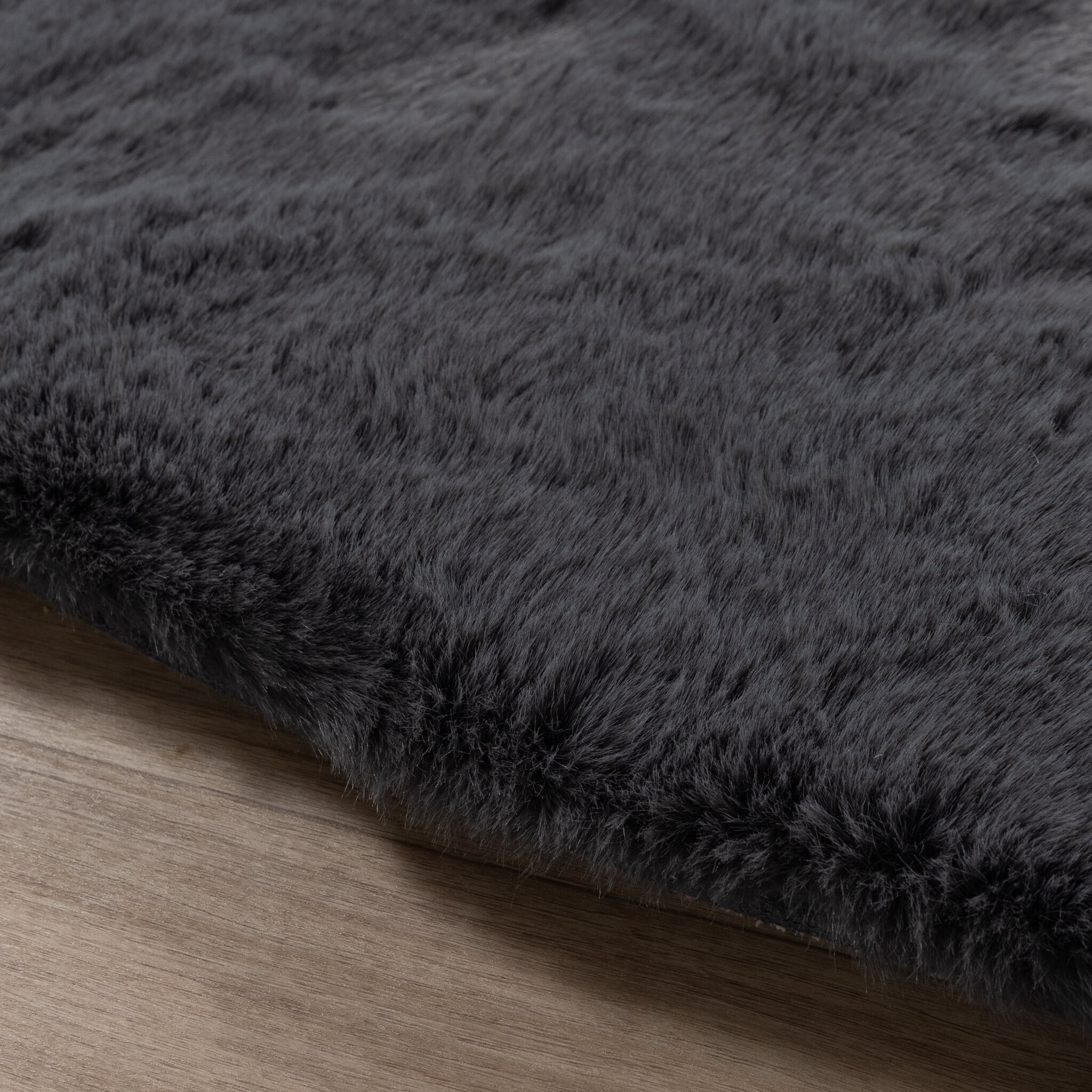 Round High Pile Rug - Comfy Supreme Anthracite