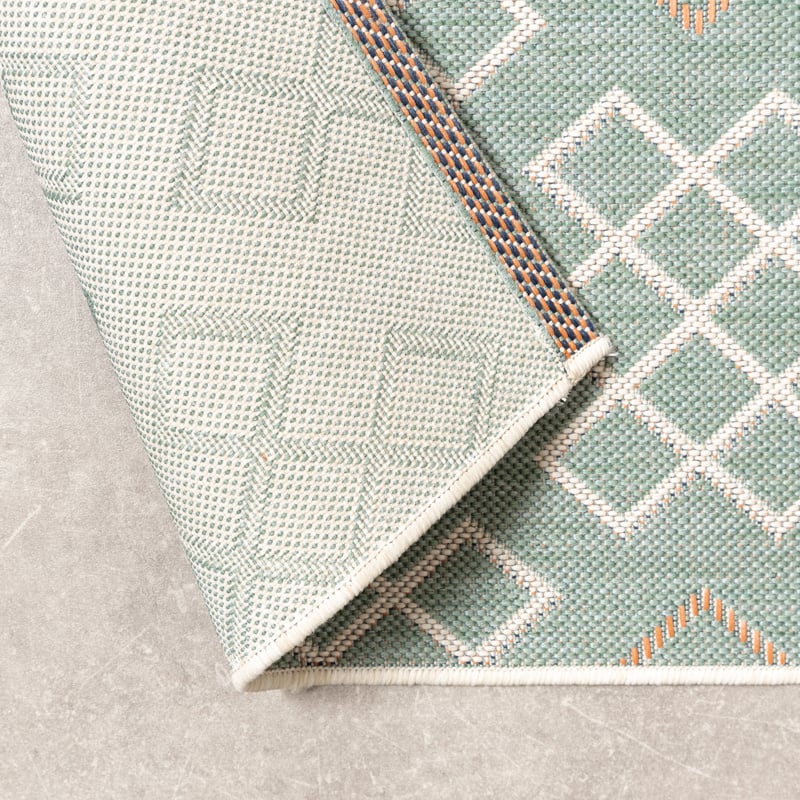 Modern Outdoor Rug - Playa Geo Green