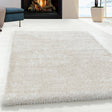 High-pile floor rug - Blushy Cream/White