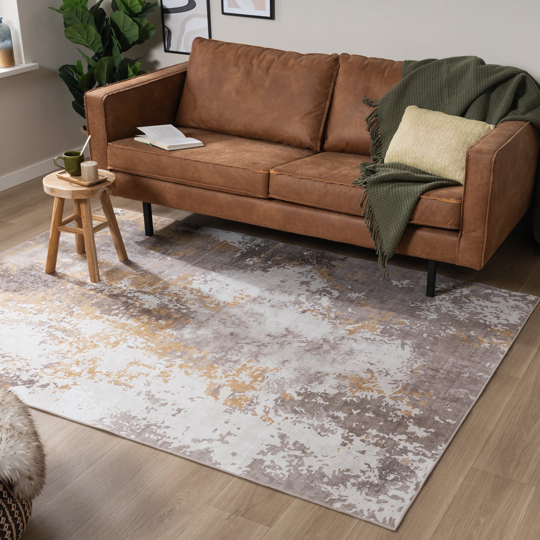 Modern Rug - Sarge Taupe/Yellow