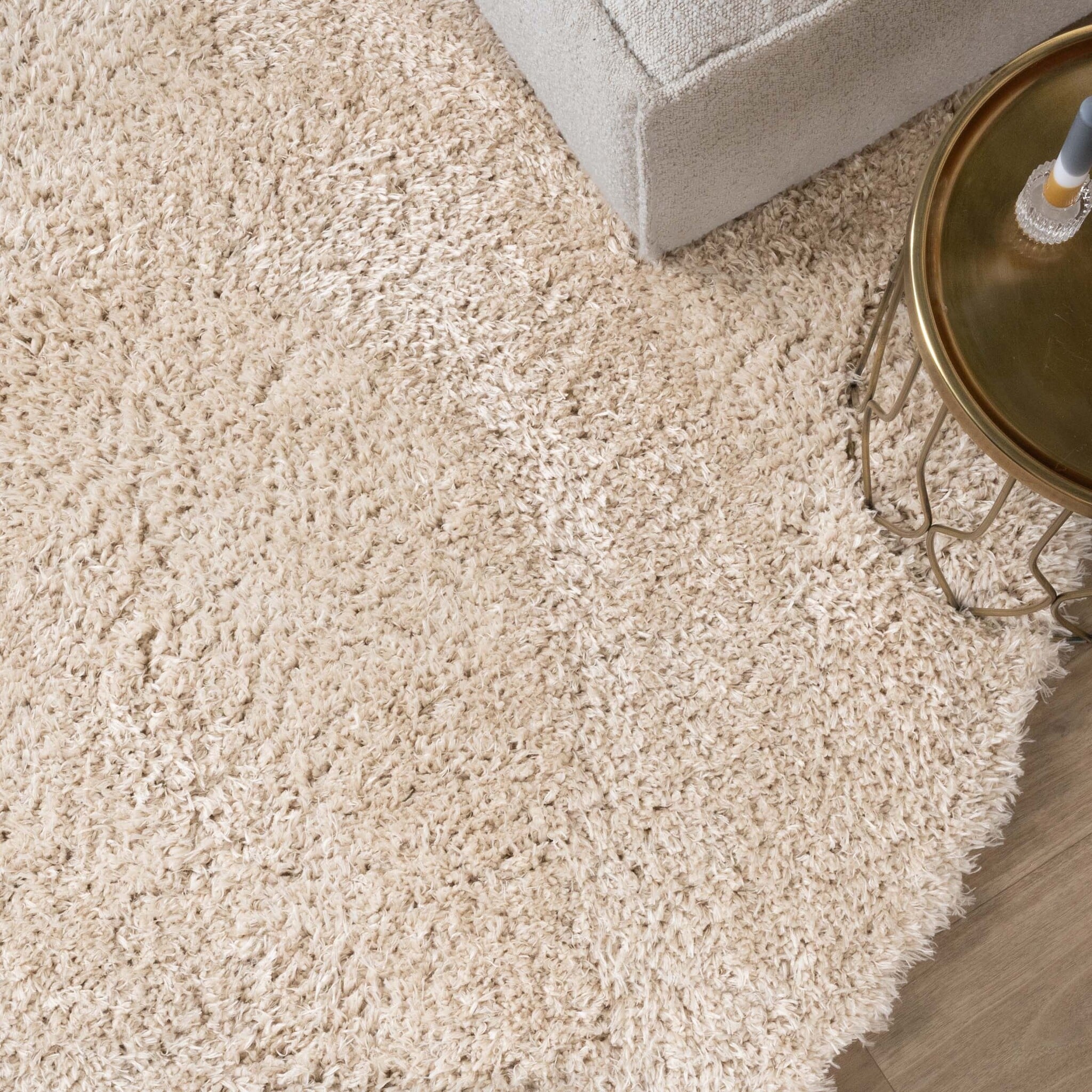 Round Shaggy Rug - Blaze Beige