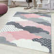 Children's floor rug - Bambi Clouds Pink