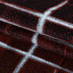 Modern Floor Rug - Streaky Scratch Red/White