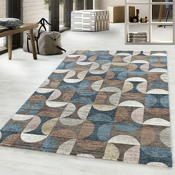 Modern floor rug - Regal Circlebox Brown