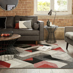 Modern floor rug - Hando Arora Grey/Red