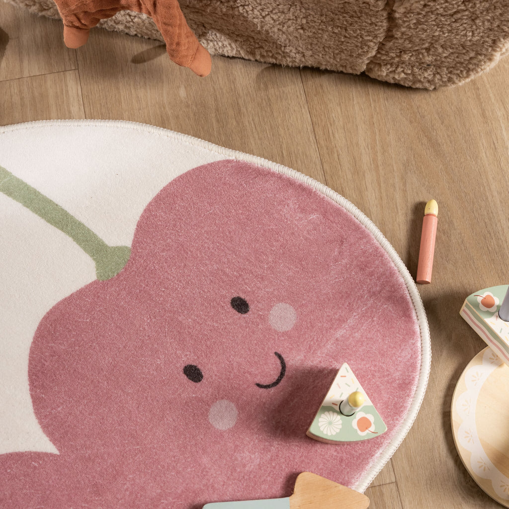 Washable Kids’ Rug – Berry Cherry Red