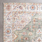 Vintage Outdoor Rug - Santo Medallion Olive Green