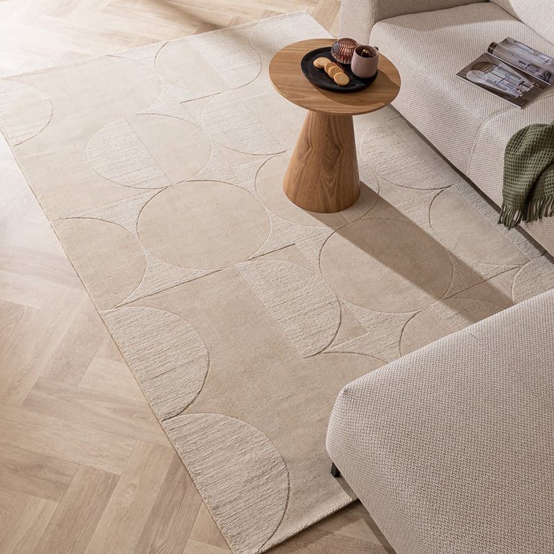 Wool Rug - Giselle Circles Cream