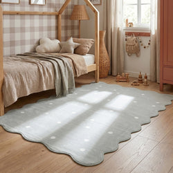 Kids Room Rug - Cloudy Dots Mint
