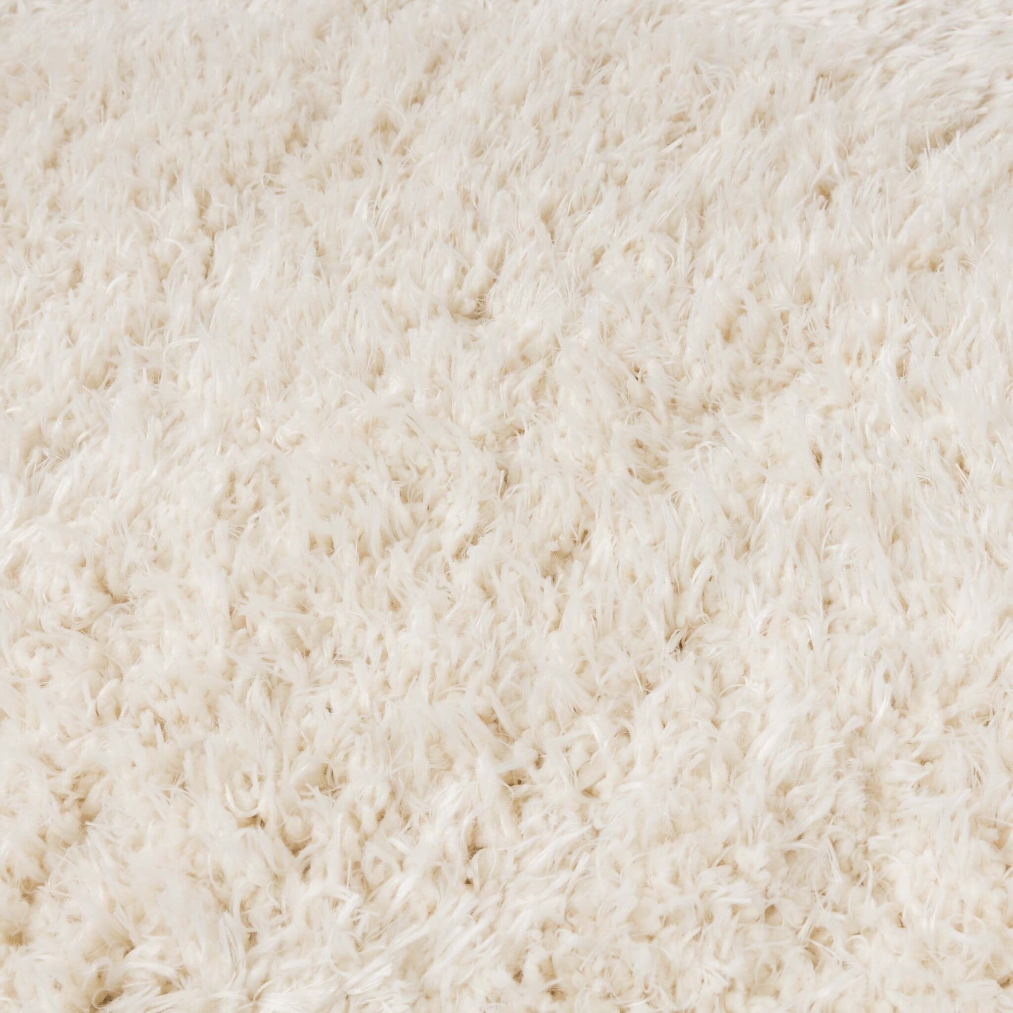 Oval Shaggy Rug - Blaze Cream/White