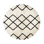 Round High Pile Rug - Grand Diamond Cream/Black