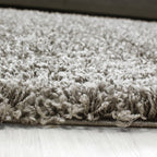 Round High Pile Floor Rug - Life Taupe
