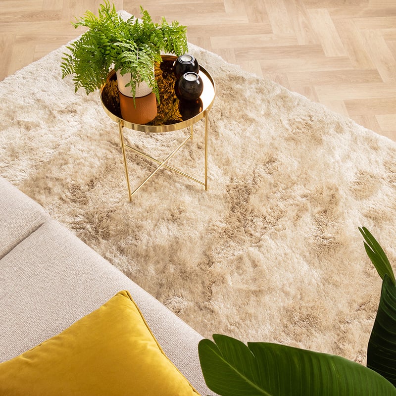 High Pile Rug - Glorious Champagne/Cream