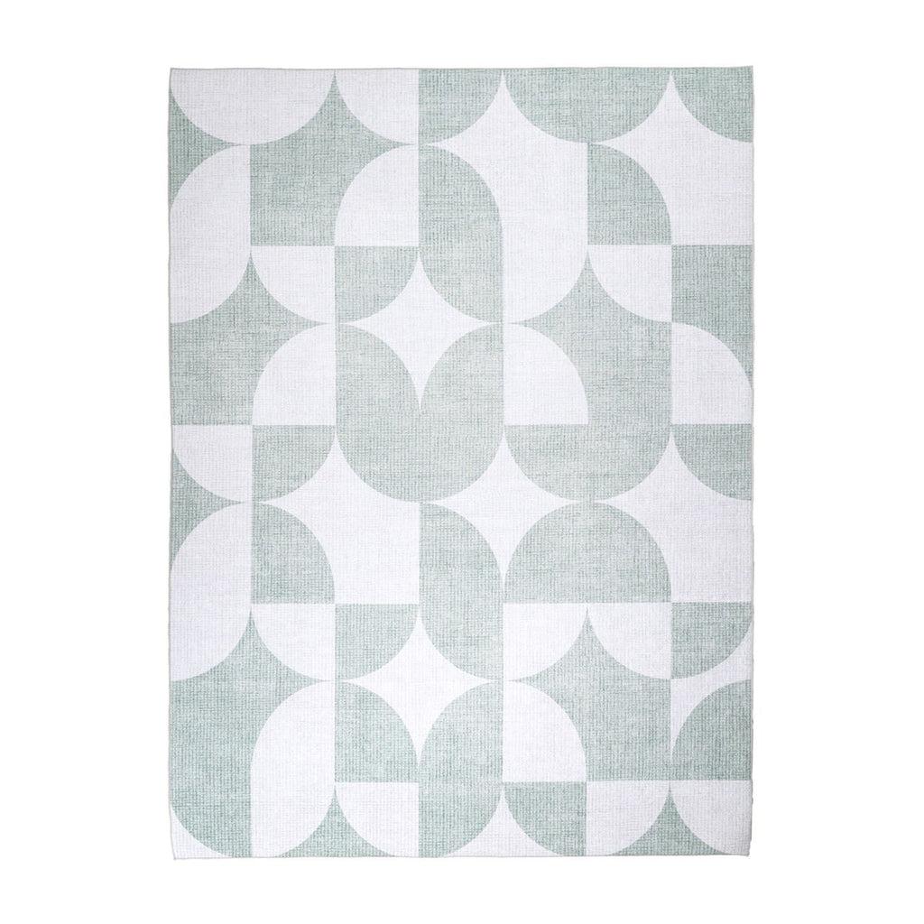 Abstract Outdoor Rug - Groovy Tiles Green