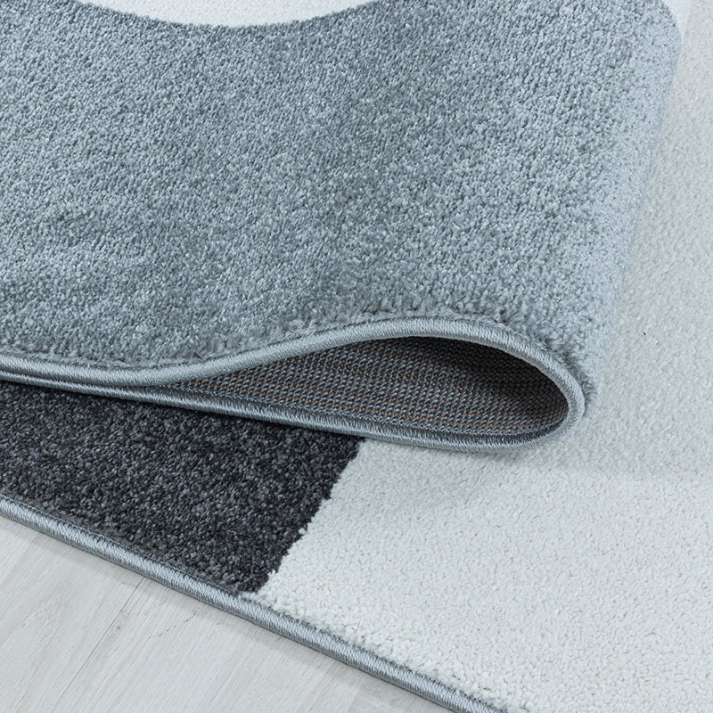 Retro floor rug - Stencil Forms Blue/Grey