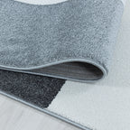 Retro floor rug - Stencil Forms Blue/Grey