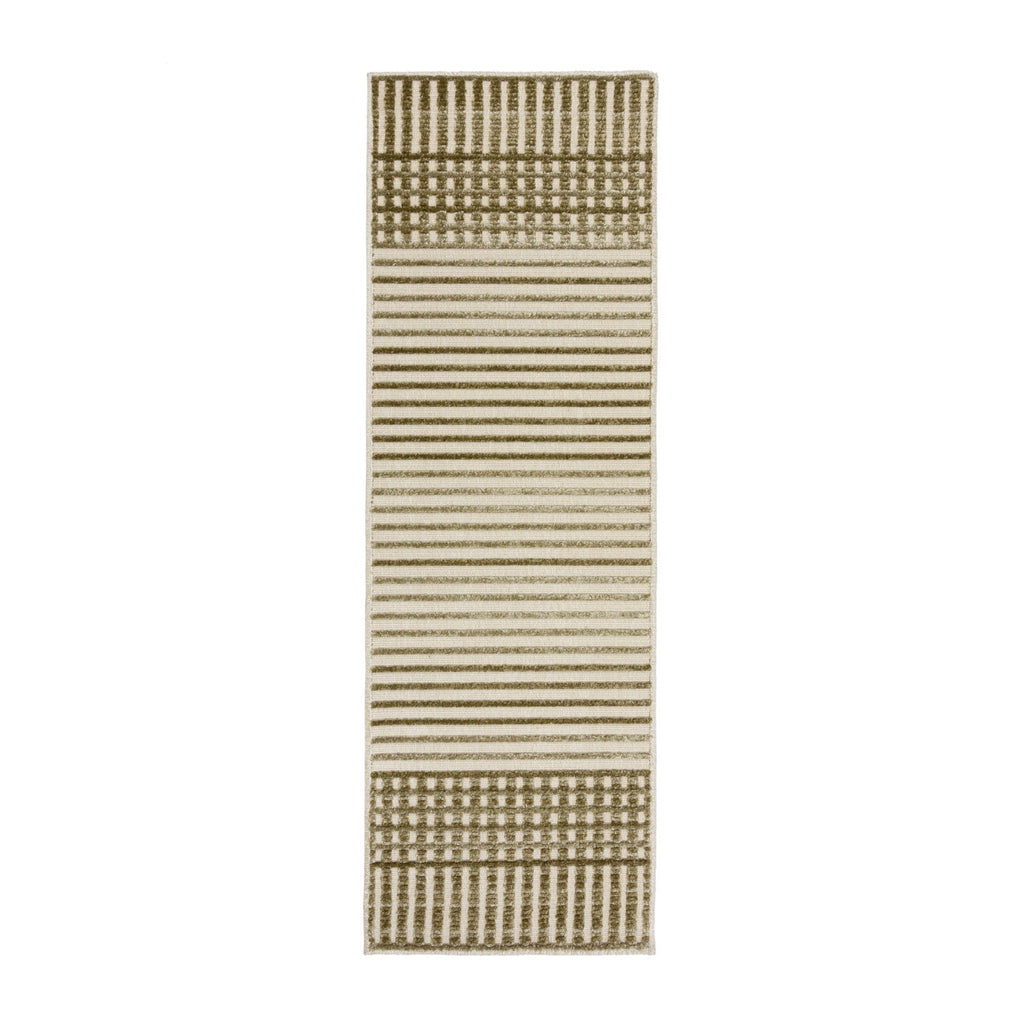 Washable Runner - Elto Stripe Green