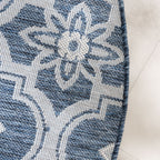 Round Outdoor Rug – Rio Flower Blue