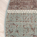 Round Patchwork Rug - Spring Green/Grey