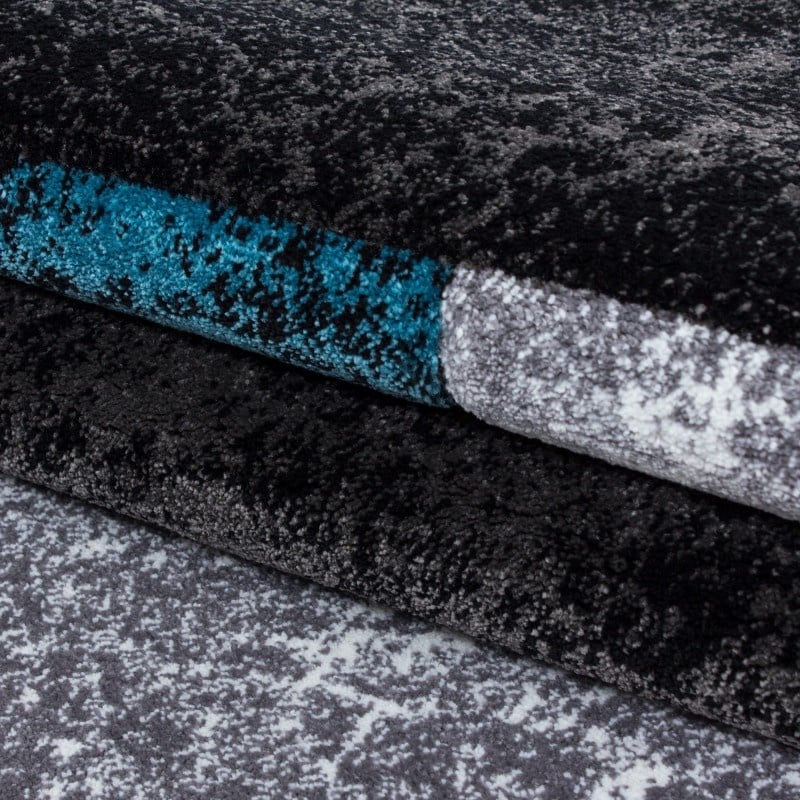 Modern floor rug - Tetris Turquoise 1330