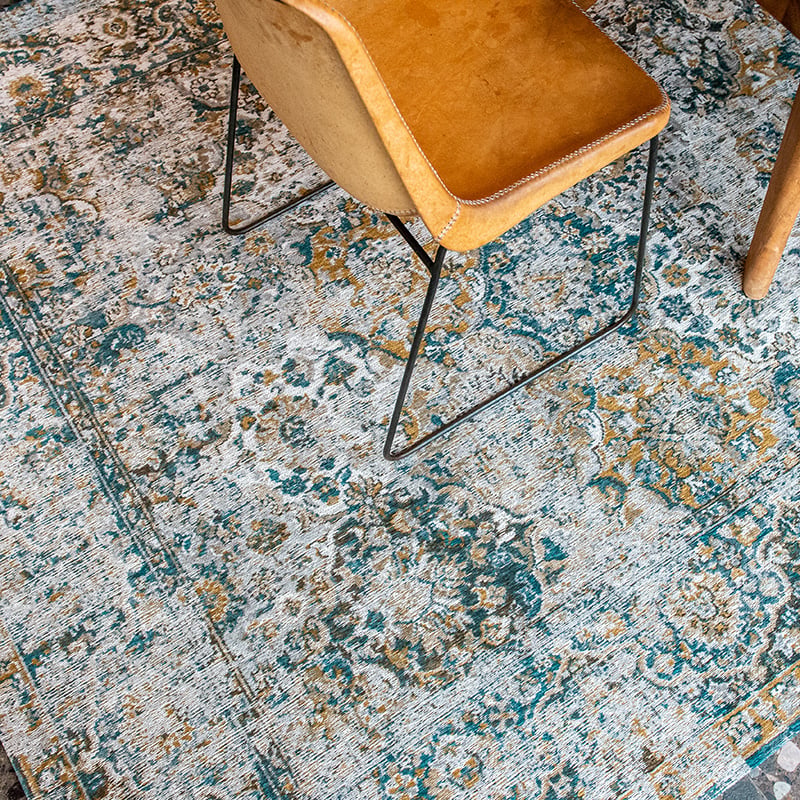 Vintage Floor Rug - Antiquarian Bakhtiari Ochre Yellow 9127