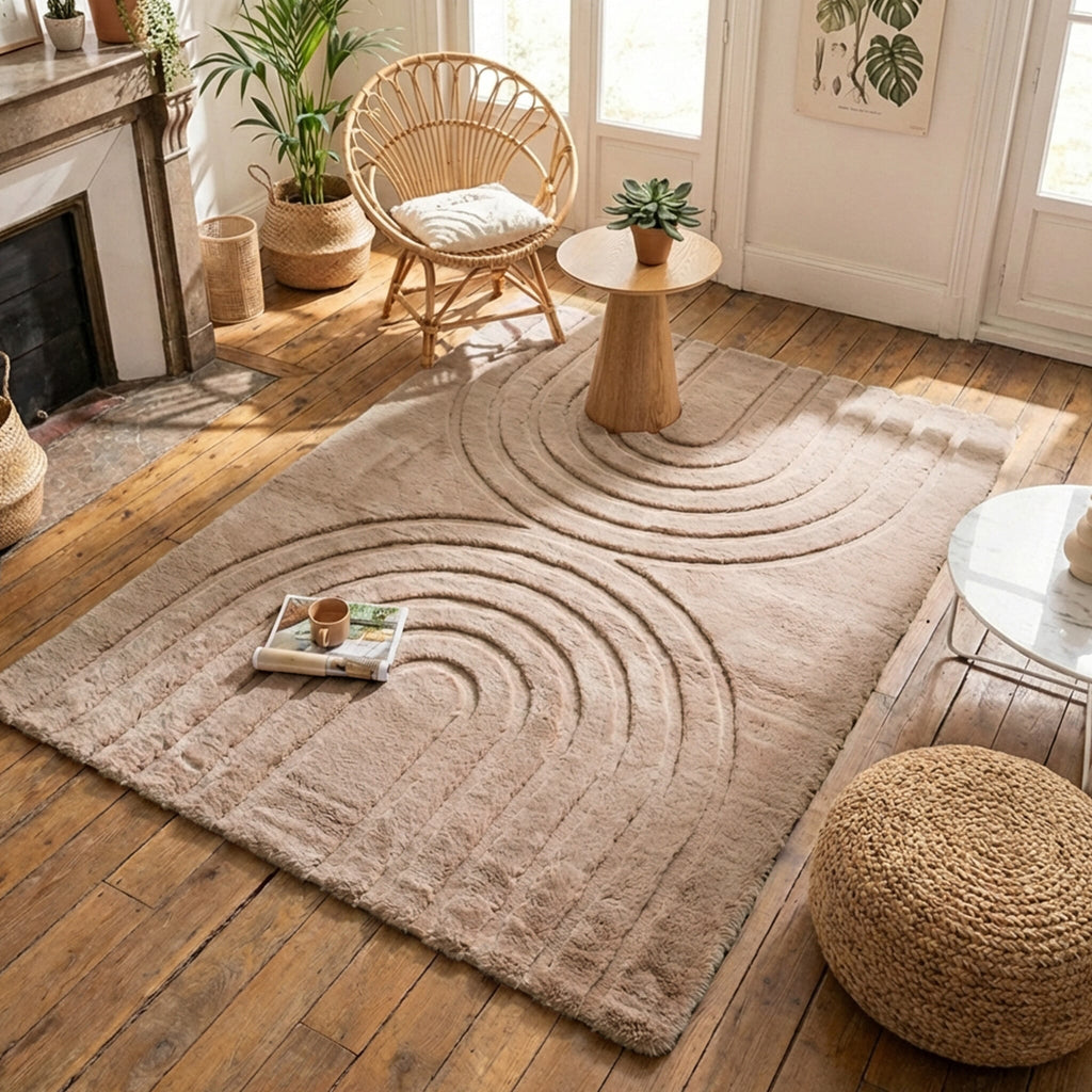 Soft High Pile Rug - Carvy Arches Taupe
