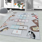 Play Rug - Pleun Animals Hopscotch Grey