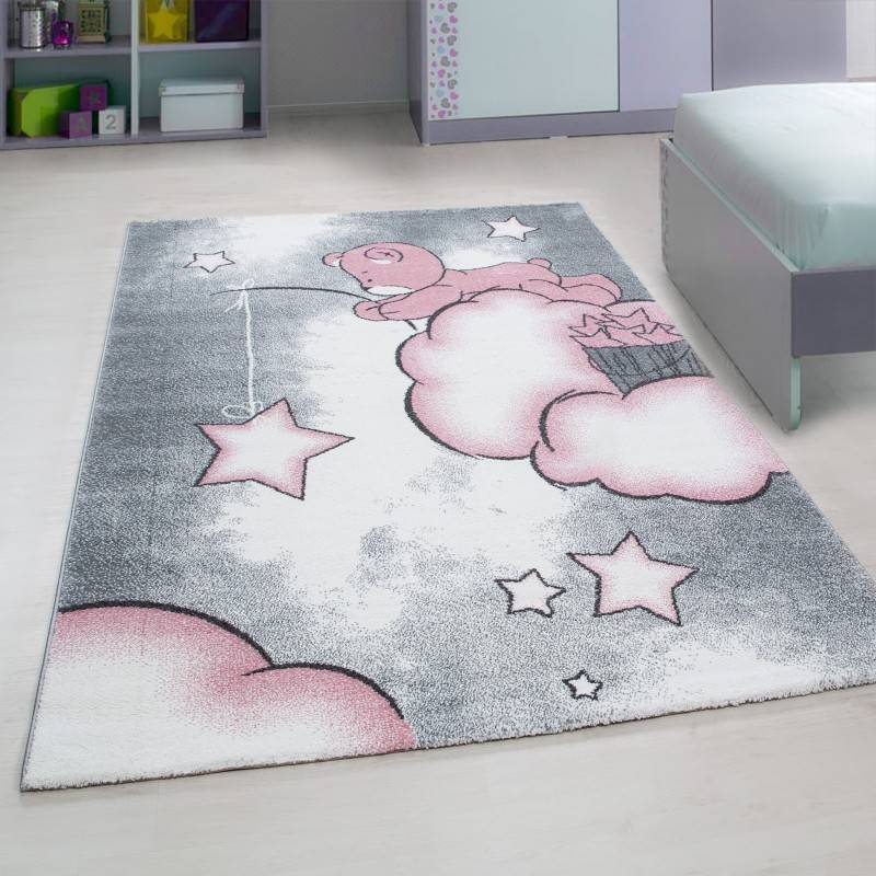 Children's Floor Rug - Anna Bear Pink