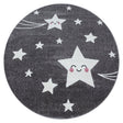 Round children's floor rug - Anna Stars Grey