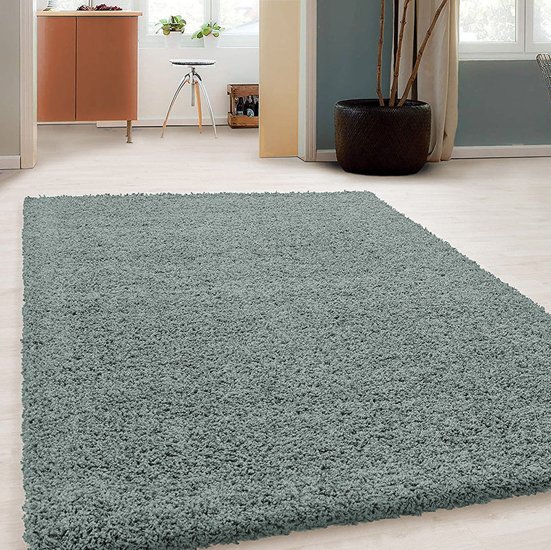 High Pile Rug - Solid Blue/Green